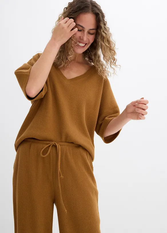 Pantalon 100% coton texturé, bonprix