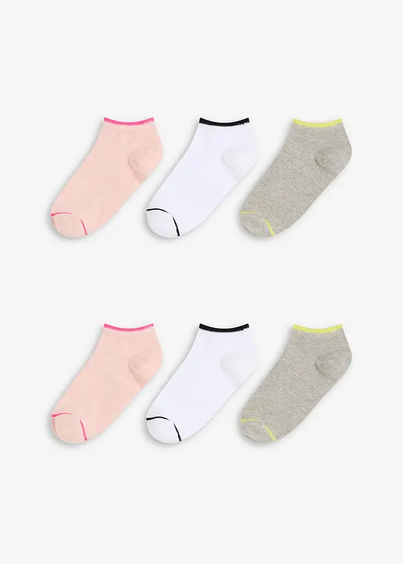 Lot de 6 socquettes coton, bonprix