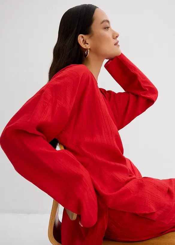 Blouse oversize en crépon de viscose mélangée, bonprix