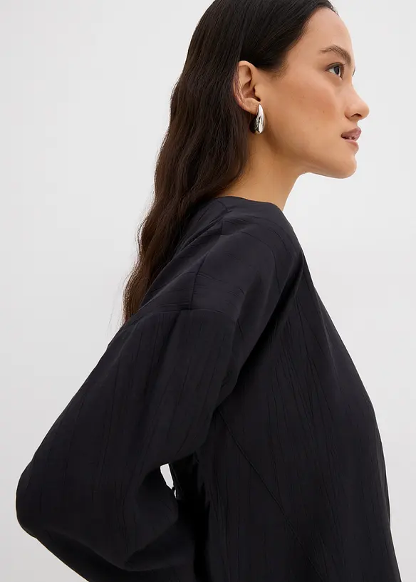 Blouse oversize en crépon de viscose mélangée, bonprix