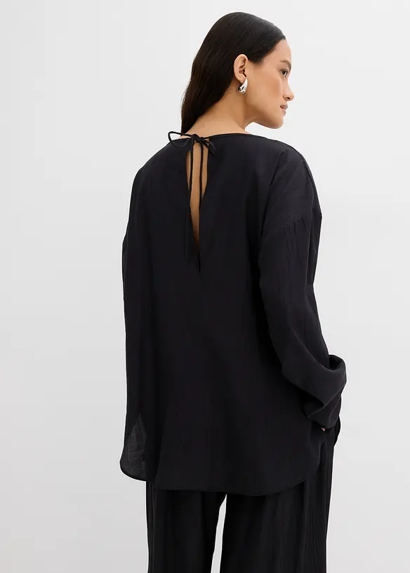 Blouse oversize en crépon de viscose mélangée, bonprix