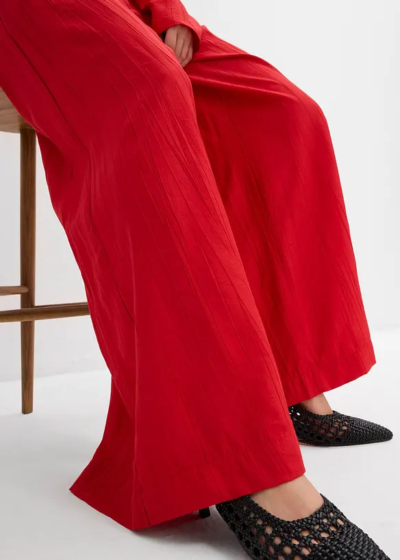 Pantalon palazzo en crépon de viscose mélangée, bonprix