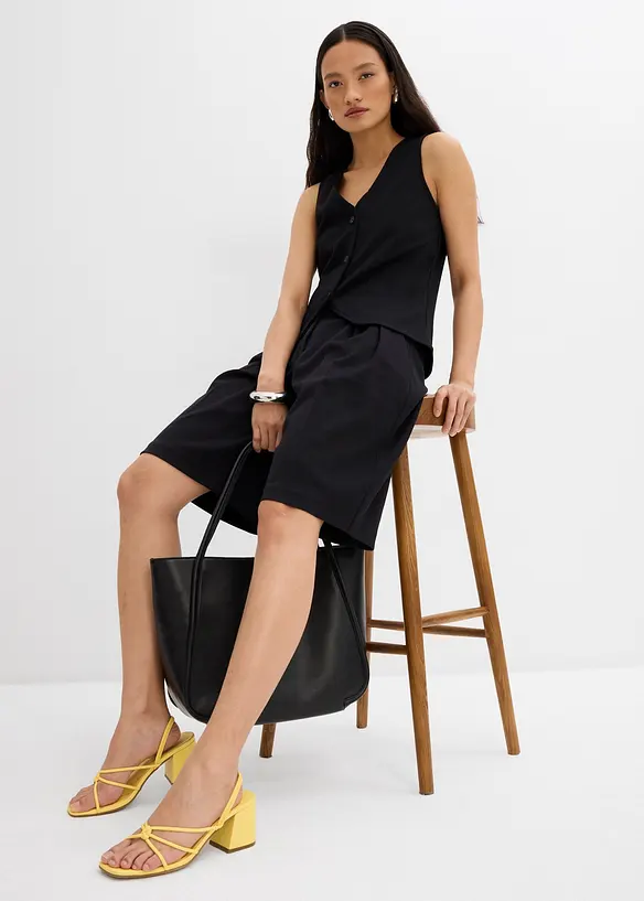 Bermuda à pinces en viscose mélangé, bonprix