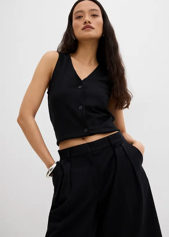 Bermuda à pinces en viscose mélangé, bonprix