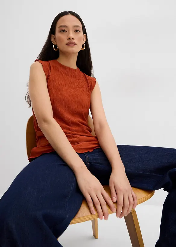 Top en crépon texturé, bonprix