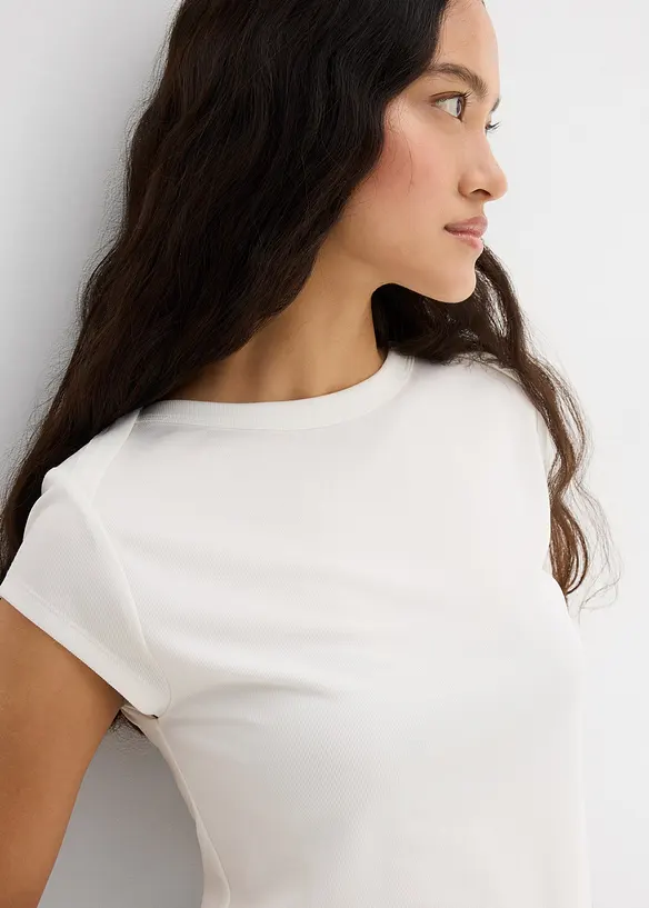 Top côtelé doux en modal mélangé, bonprix