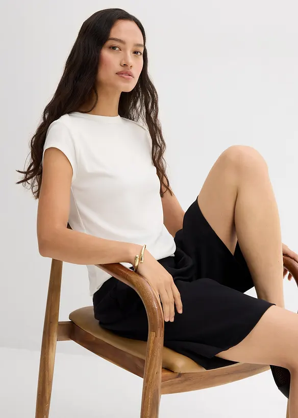 Top côtelé doux en modal mélangé, bonprix