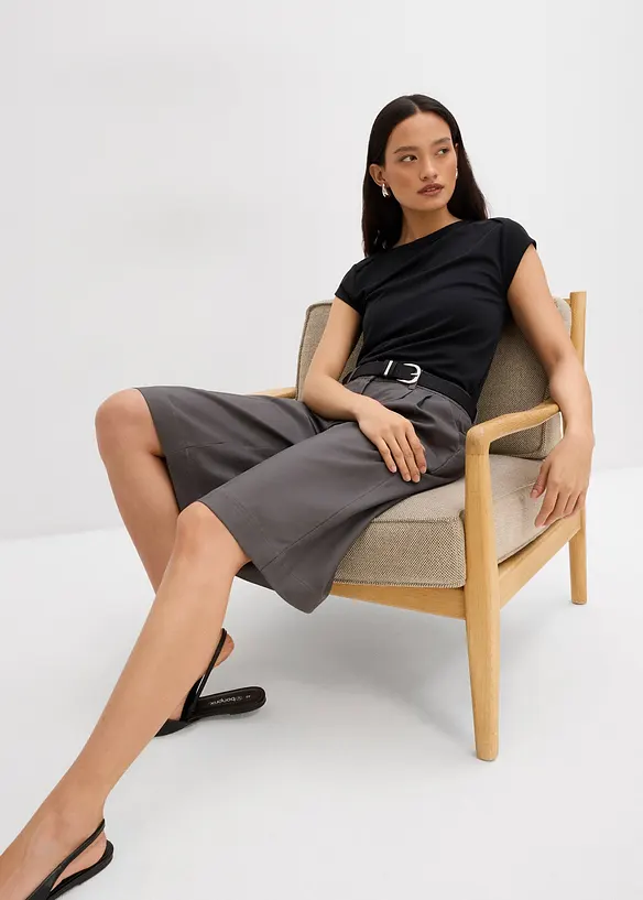 Top côtelé doux en modal mélangé, bonprix