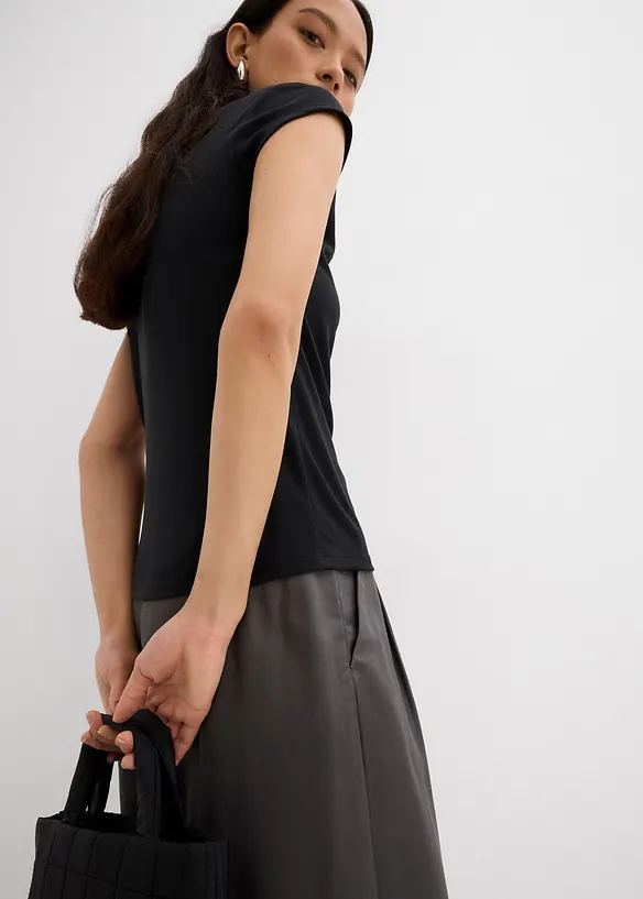 Top côtelé doux en modal mélangé, bonprix