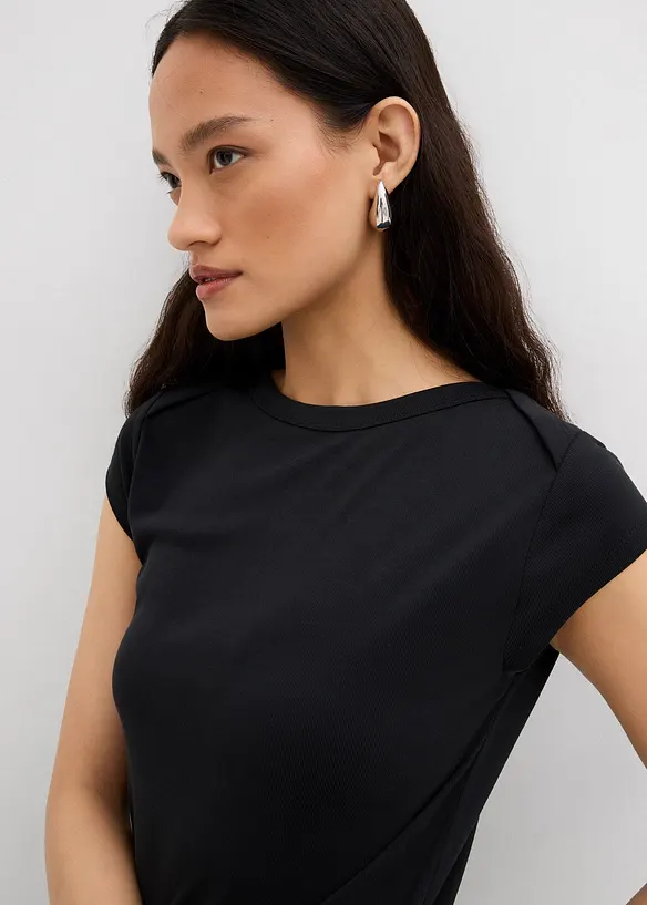 Top côtelé doux en modal mélangé, bonprix