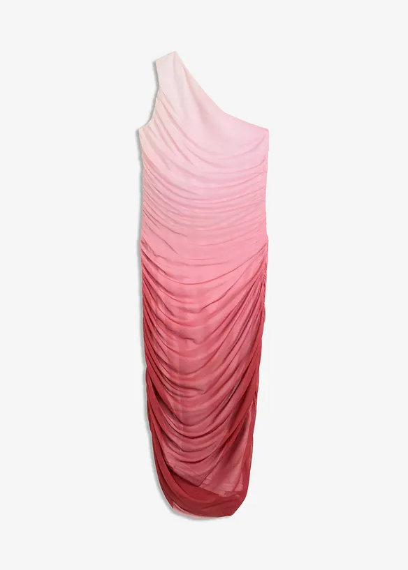 Robe col asymétrique en mesh, doublée, bonprix