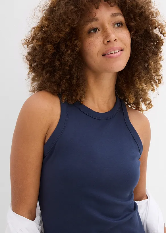 Lot de 2 robes &agrave; bretelles en interlock 100% coton, bonprix