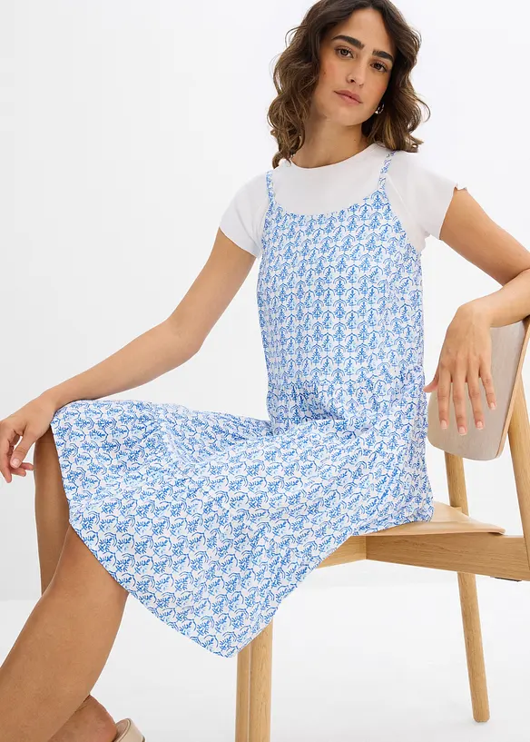 Robe fluide en viscose à fines bretelles, bonprix