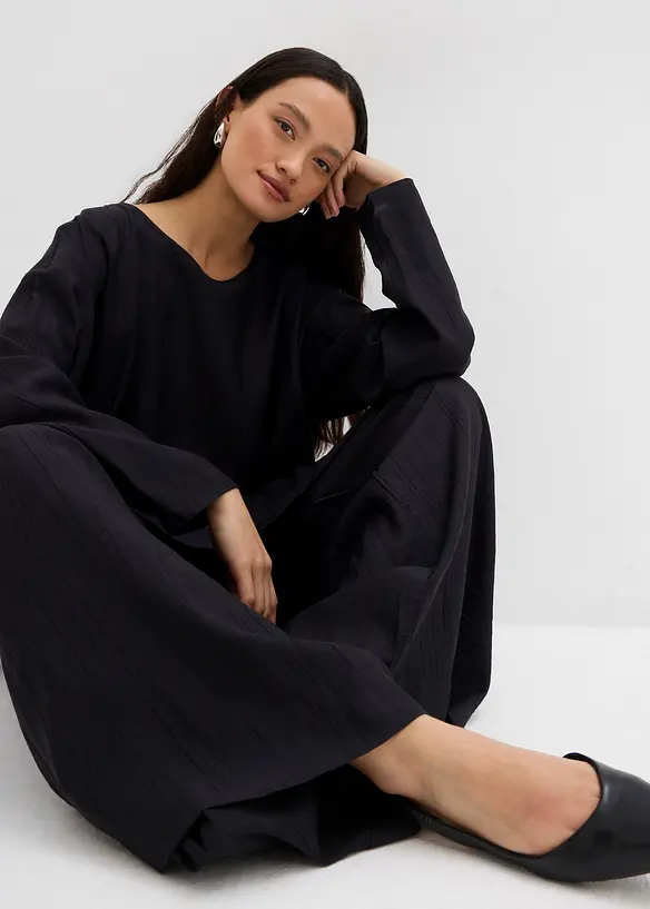 Blouse oversize en crépon de viscose mélangée, bonprix