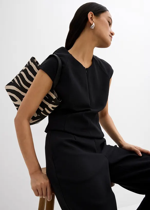 Pantalon en maille piquée, longueur cheville, bonprix