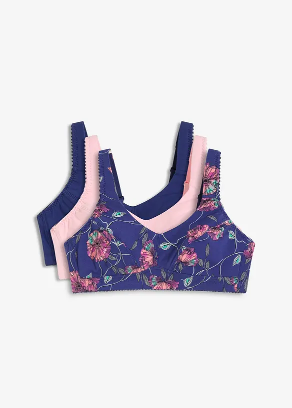 Lot de 3 soutiens-gorge coton sans armatures, bonprix