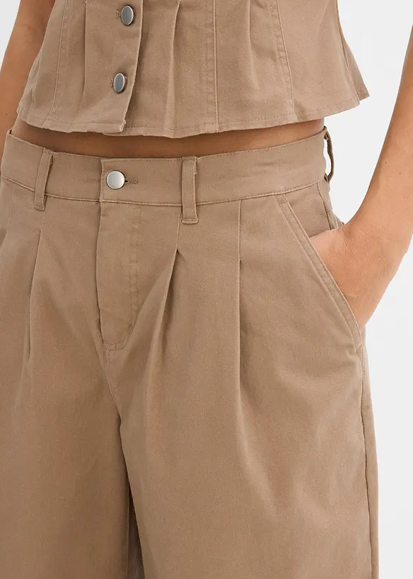 Bermuda long en toile de coton extensible, bonprix