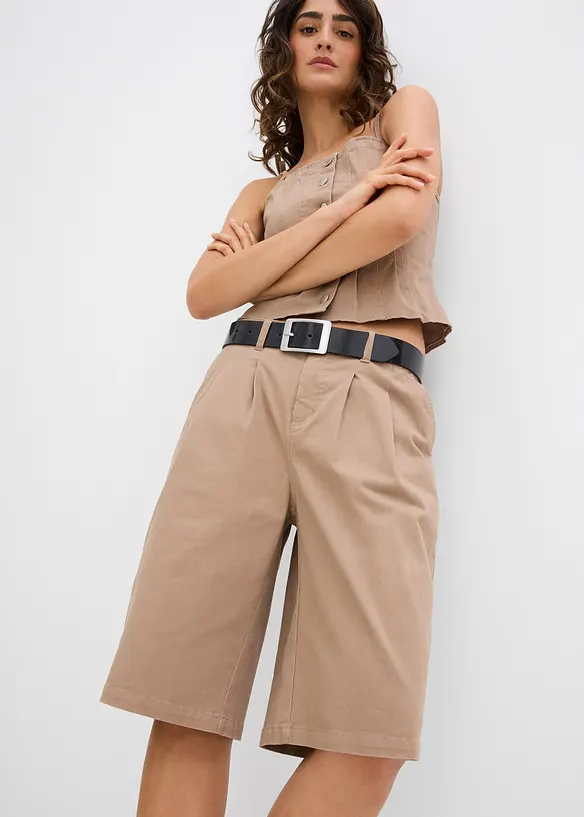 Bermuda long en toile de coton extensible, bonprix