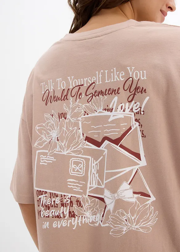 T-shirt long 100% coton, bonprix