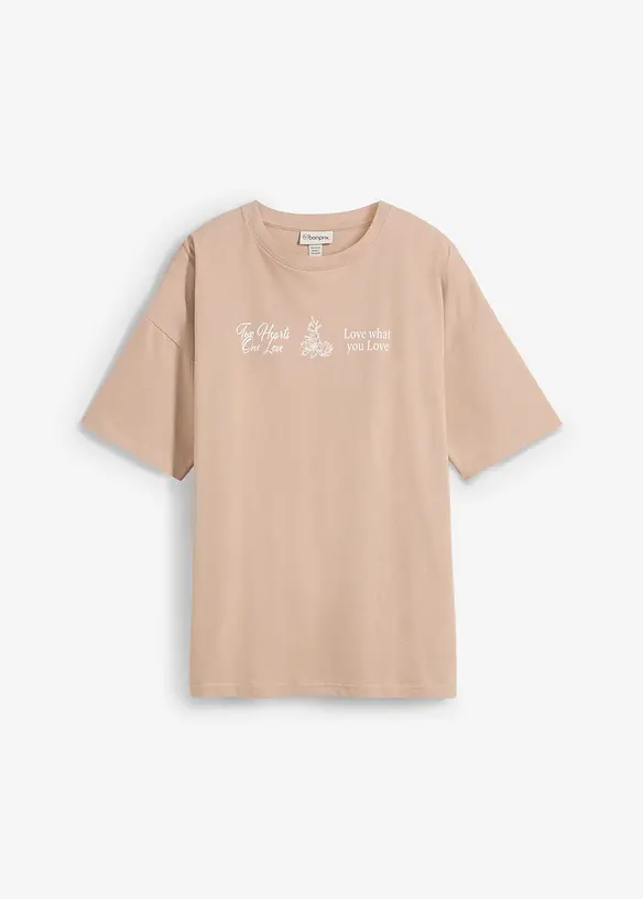 T-shirt long 100% coton, bonprix