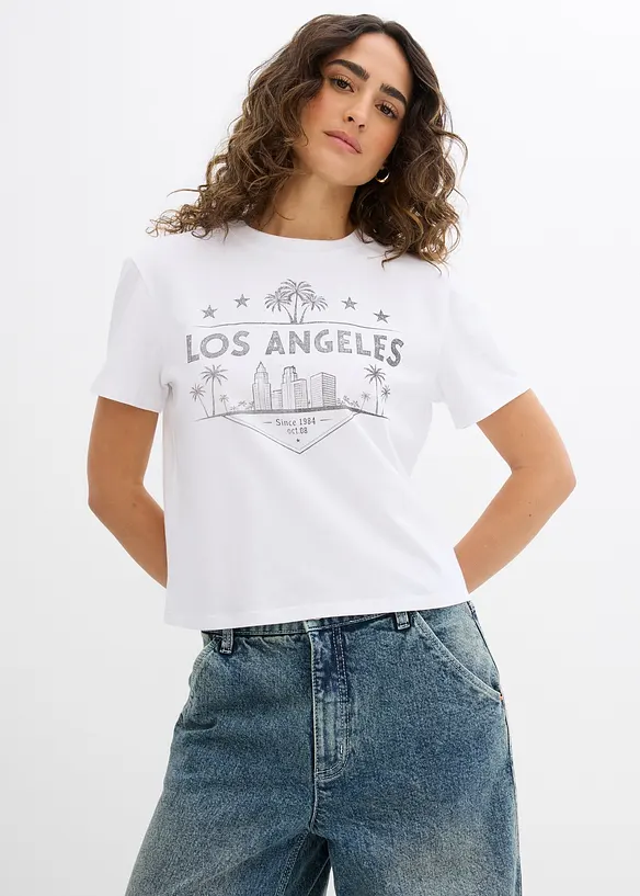 T-shirt raccourci en jersey, bonprix