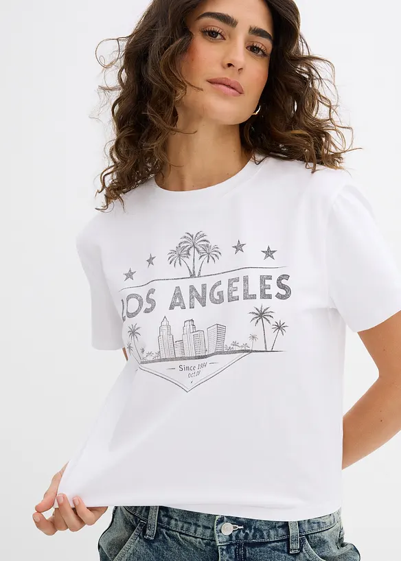 T-shirt raccourci en jersey, bonprix