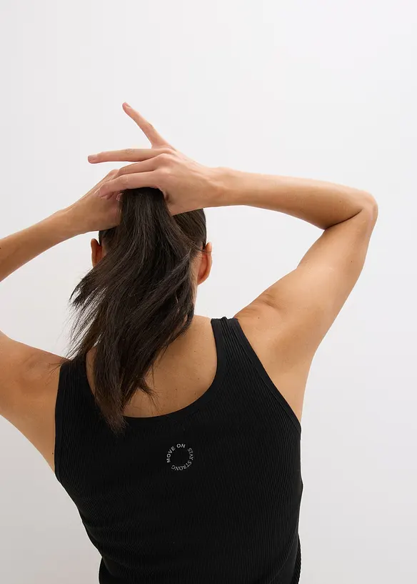 Long débardeur côtelé sans coutures, bonprix