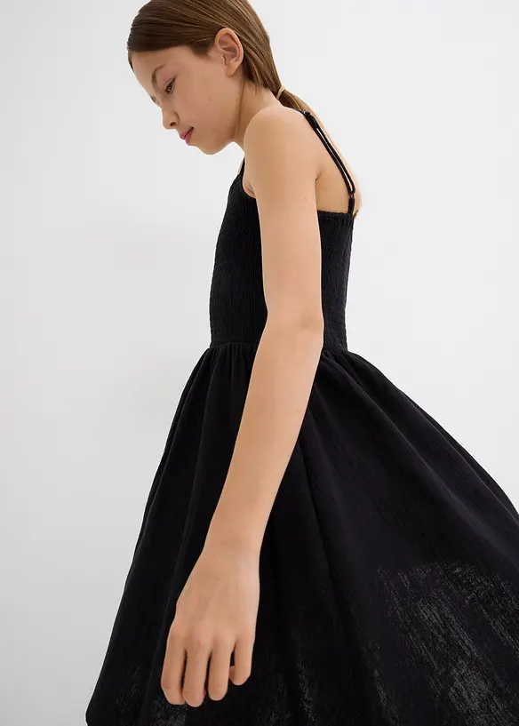 Robe &agrave; fines bretelles en gaze de coton, bonprix