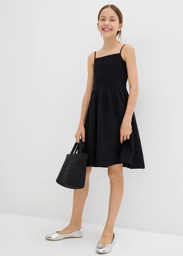 Robe &agrave; fines bretelles en gaze de coton, bonprix