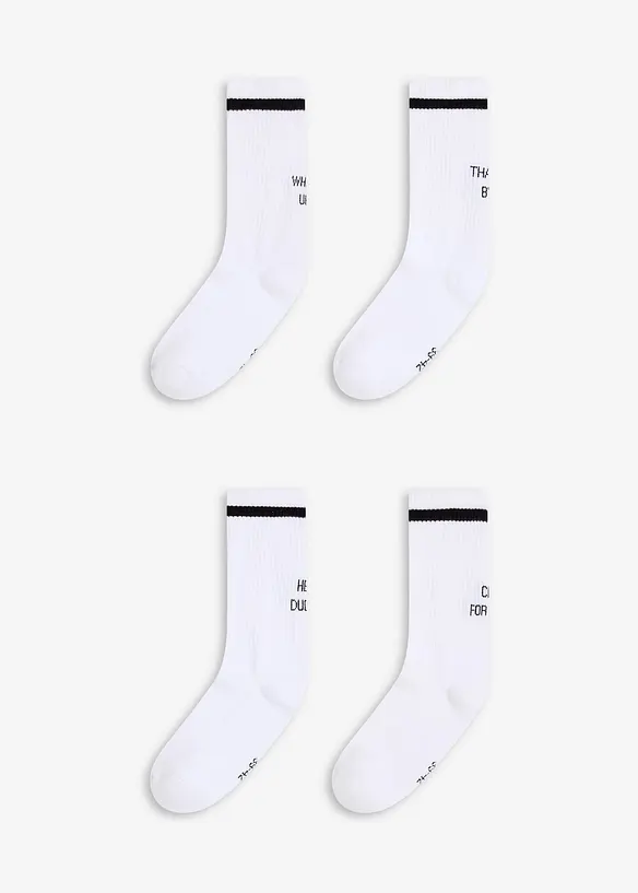 Lot de 4 paires de chaussettes avec coton, bonprix