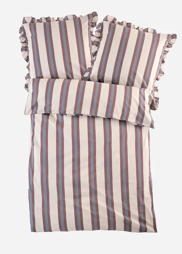 Parure de lit ray&eacute;e &agrave; volants, bonprix