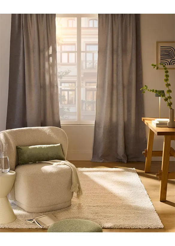 Rideaux occultants textur&eacute;s (2 pces), bonprix