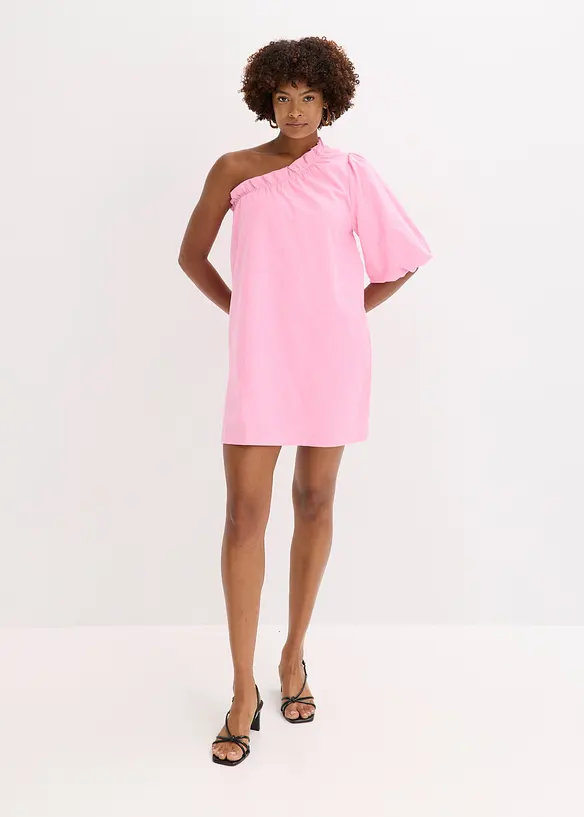 Robe en coton à encolure asymétrique, bonprix