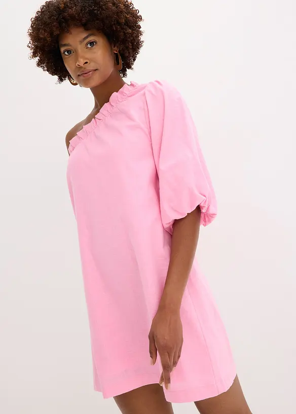 Robe en coton à encolure asymétrique, bonprix