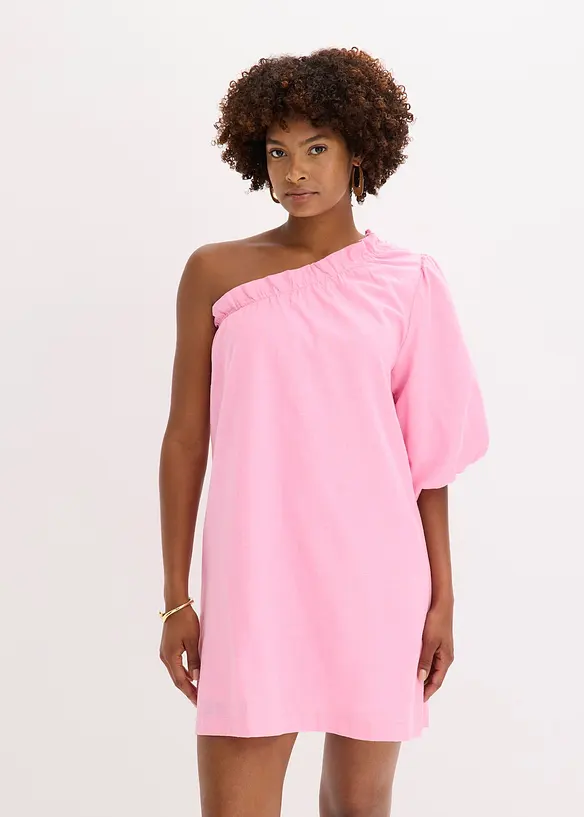 Robe en coton à encolure asymétrique, bonprix