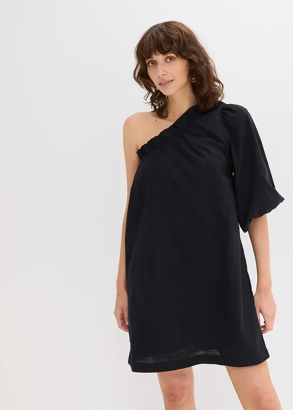 Robe en coton à encolure asymétrique, bonprix