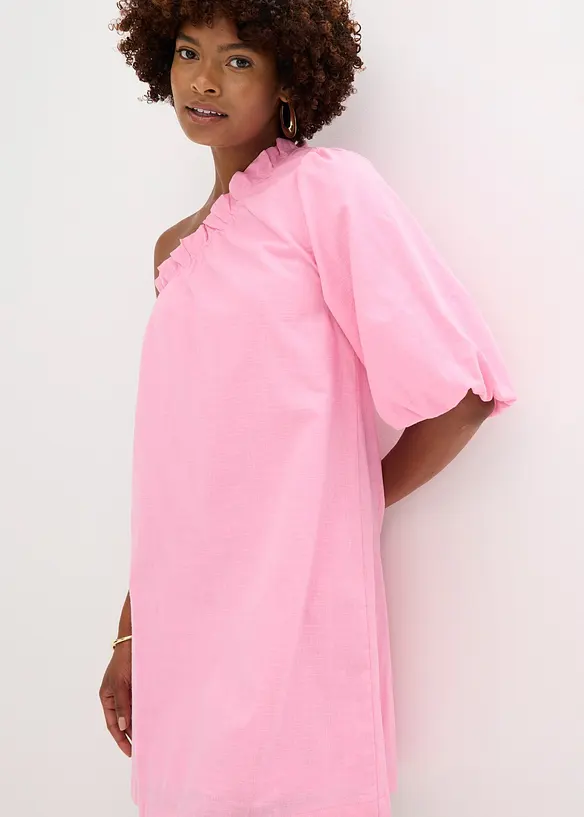 Robe en coton à encolure asymétrique, bonprix