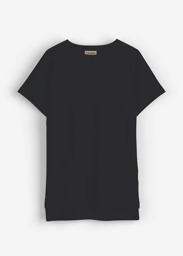 T-shirt plus long derrière en jersey coton épais, bonprix