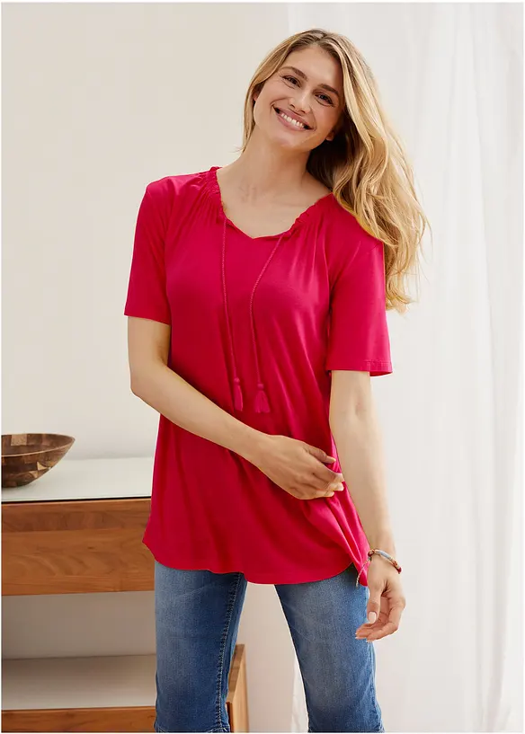 T-shirt tunique en viscose extensible, bonprix