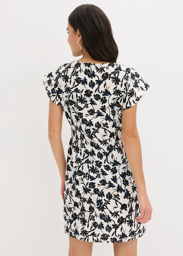 Robe en tissu texturé avec manches papillon, bonprix