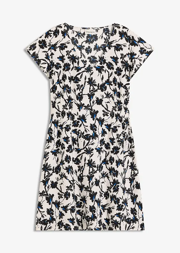 Robe en tissu texturé avec manches papillon, bonprix