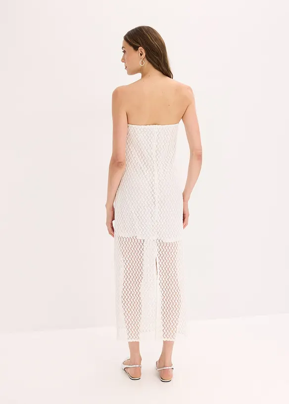 Robe col Bardot avec dentelle, bonprix