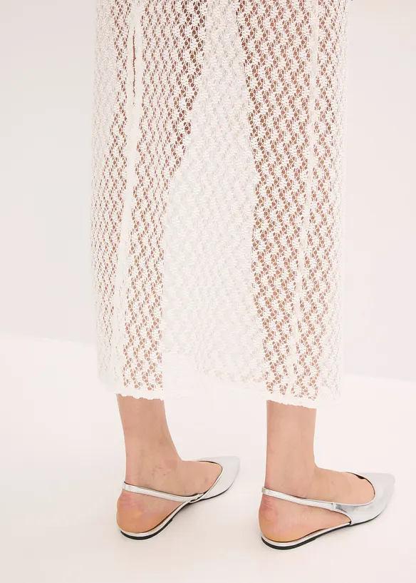 Robe col Bardot avec dentelle, bonprix