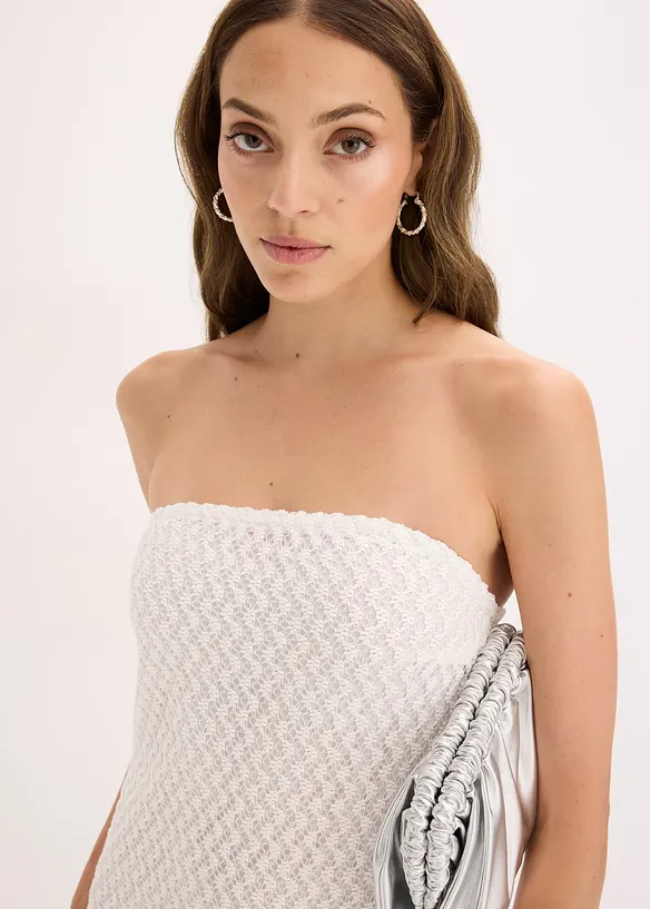 Robe col Bardot avec dentelle, bonprix