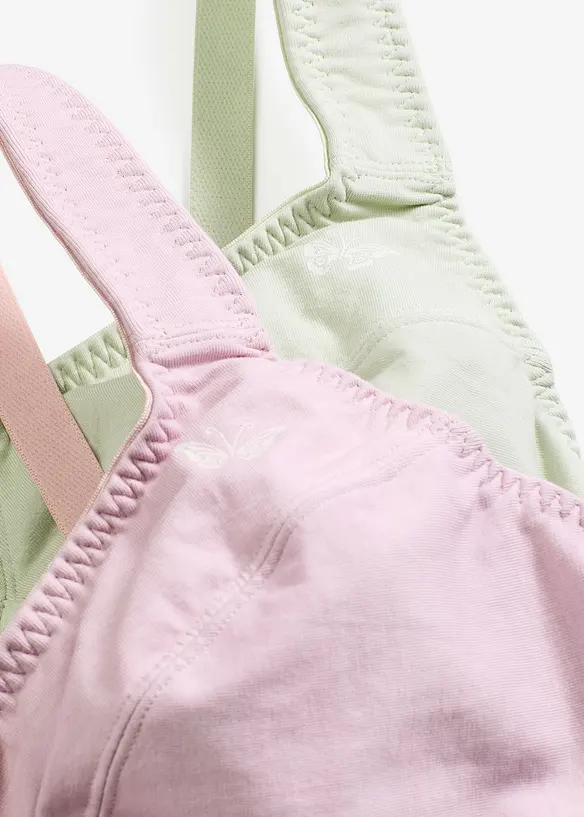 Lot de 2 soutiens-gorge coton sans armatures, bonprix