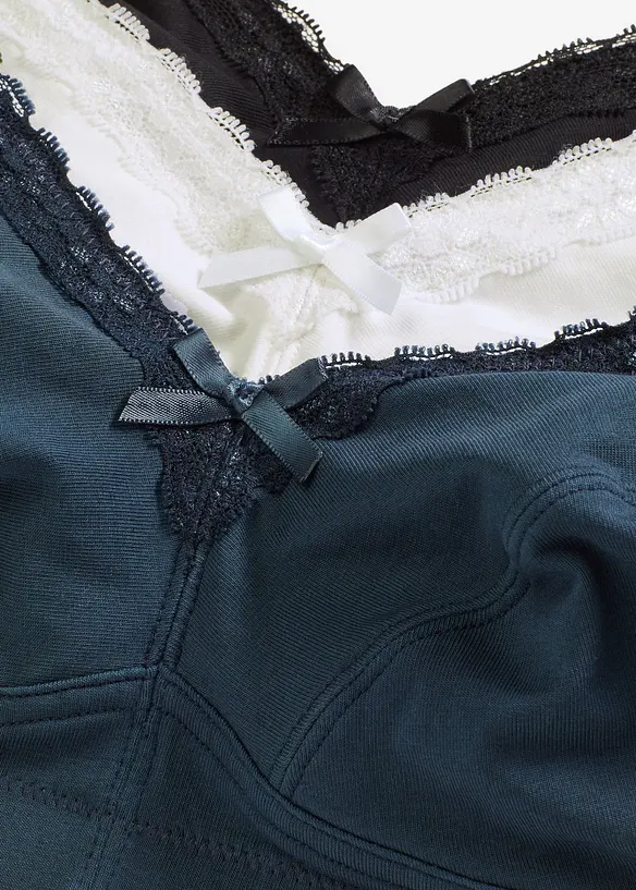 Lot de 3 soutiens-gorge d'allaitement coton sans armatures, bonprix