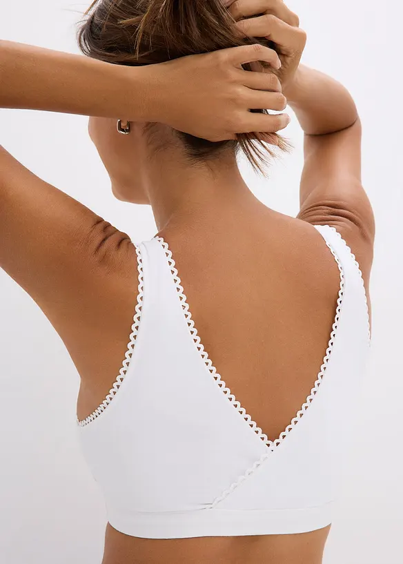 Lot de 2 brassières réversibles en coton extensible, bonprix