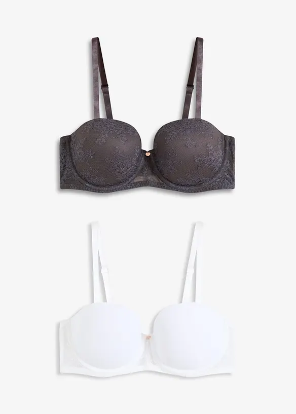 Lot de 2 soutiens-gorge balconnets avec dentelle, bonprix