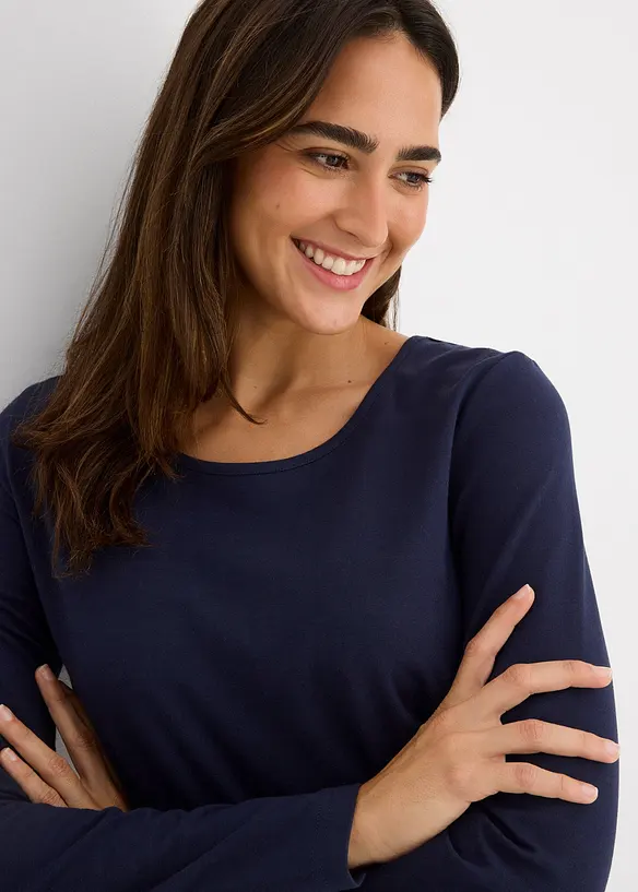 Lot de 2 T-shirts manches longues, bonprix