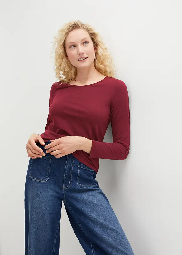 Lot de 2 T-shirts manches longues, bonprix